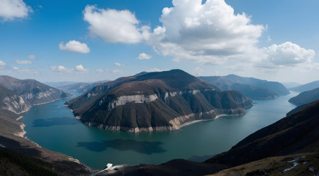 Panoramic view of Lake Wakatipu, Queenstown, New Zealandの素材