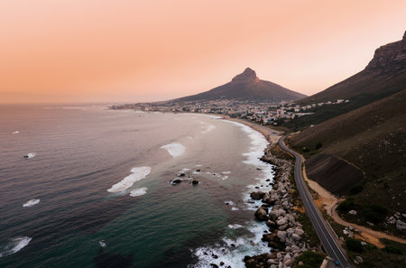 Aerial view of Cape Town in South Africa, South Africa.の素材