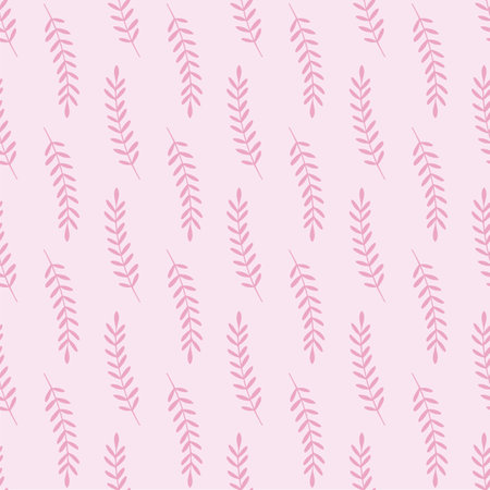 Soft Pink Repeating Leaves Botanical Seamlesssのイラスト素材