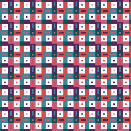 Colorful Geometric Squares Seamless Patternのイラスト素材