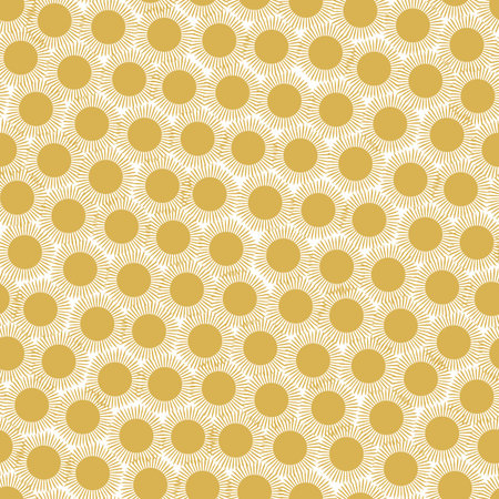 Tossed Textured Gold Sun Seamless Vector Pattern Background