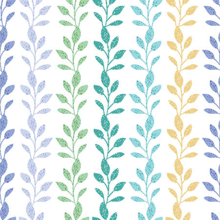 Colorful Leaf Striped Seamless Pattern Backgroundのイラスト素材