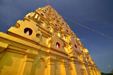 The golden pagoda in Thai Templeの写真素材