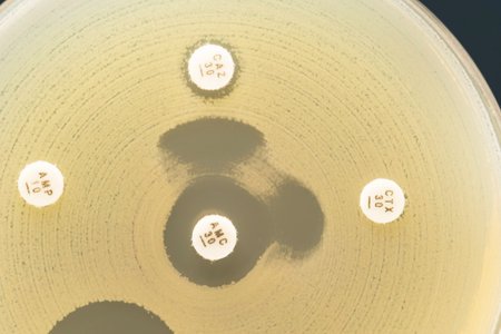 Keyhole test ESBLs positive by diffusion method test for Escherichia coli; focus on all agar...