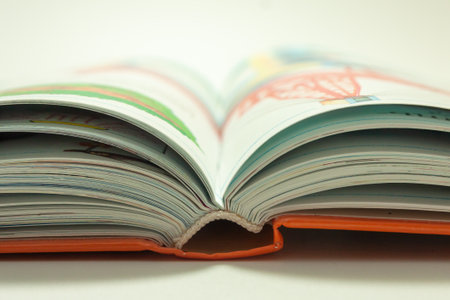 open book on white backgroundの写真素材