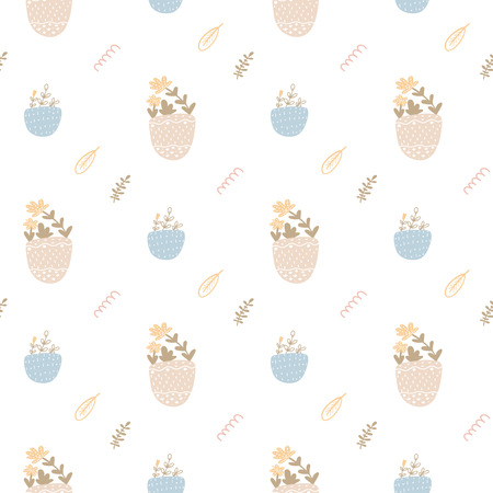 Beautiful seamless pattern with spring flowers. Bright illustration, can be used for wrapping paper, invitation card for wedding,wallpaper and textile. Vector illustrationのイラスト素材