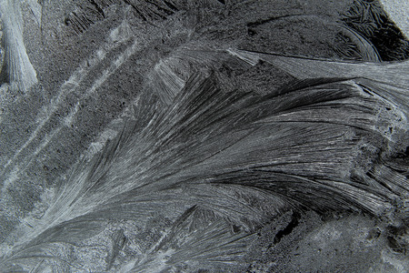 ice patterns at a winter window, a close upの写真素材
