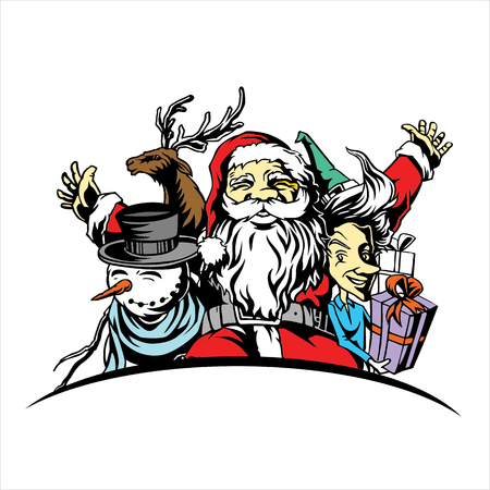 Vector merry christmas with typography Illustration for multi usage like logo, t-shirt, advertisement or otherのイラスト素材