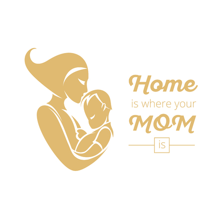 Vector Home is where your mom is with High and full of emotion typography. and High-quality designのイラスト素材