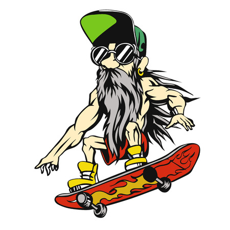Shaggy uncle illustration Minimal and High quality design.のイラスト素材