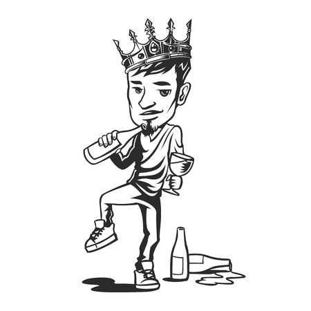 Vector Bottoms up design with High and Sober typography.のイラスト素材