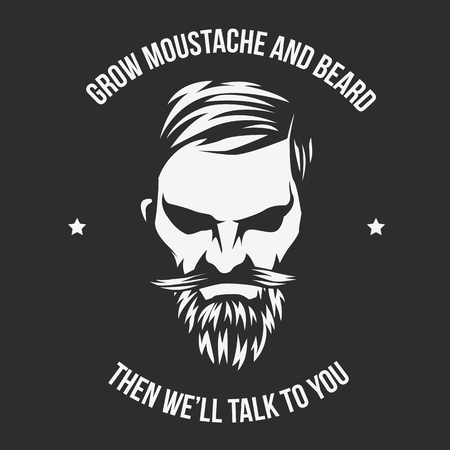 Vector Grow Moustache and beard and illustration with High and Sober typography.のイラスト素材