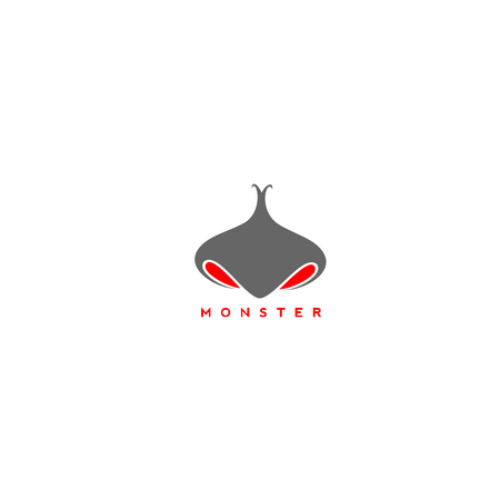 Monster nose with Minimal Icon Pictogram Symbol vector Illustrationのイラスト素材