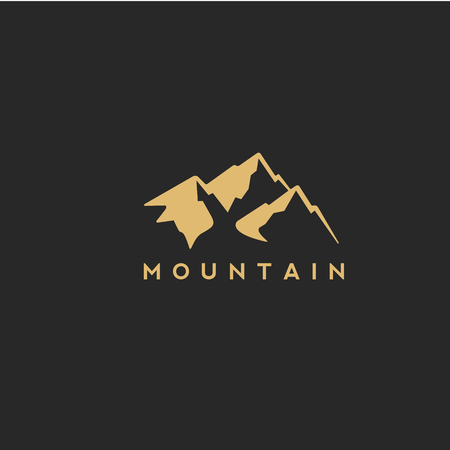 goiden mountain with vector illustrationのイラスト素材