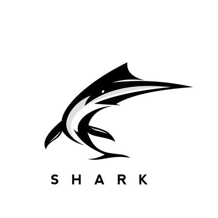 Simple Black Shark Logoのイラスト素材