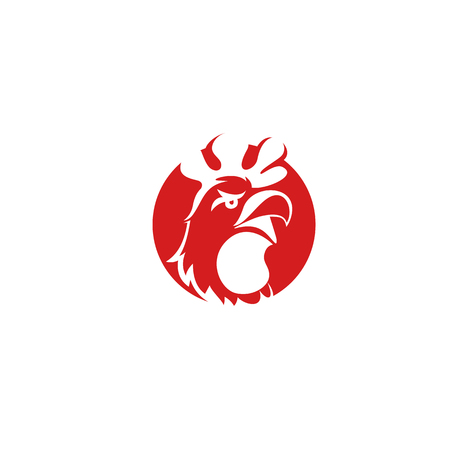 Minimal chicken icon Vector illustration on white background.のイラスト素材