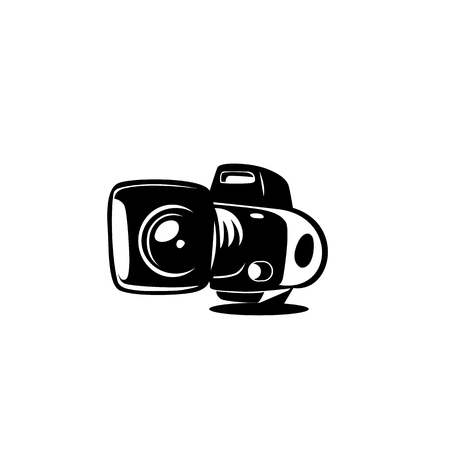 minimal logo of camera on white background vector illustration design.のイラスト素材