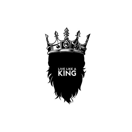 beard and crown logo vector illustration.のイラスト素材