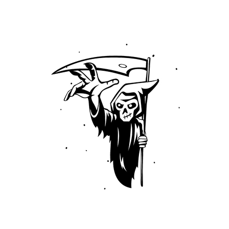 minimal logo of reaper vector illustration.のイラスト素材