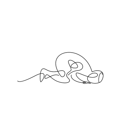 one line drawing of human vector illustrationのイラスト素材