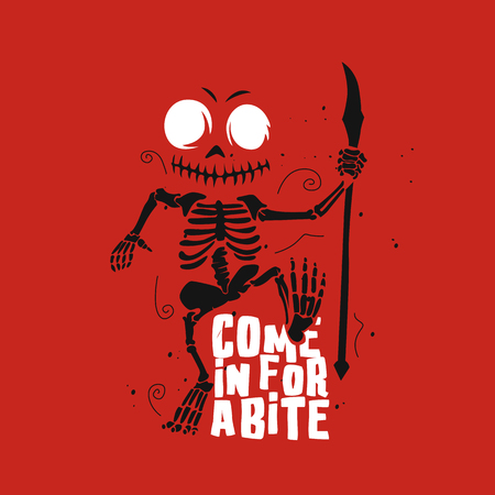 come in for a bite vector illustration.のイラスト素材