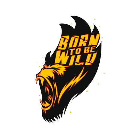 Wild life on white background with typography vector illustration design.のイラスト素材