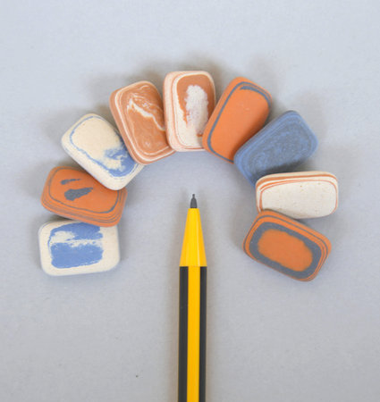 Colour pencils isolated on white background close up