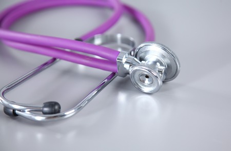 Medical stethoscope or phonendoscope isolated on white background cutout.の写真素材