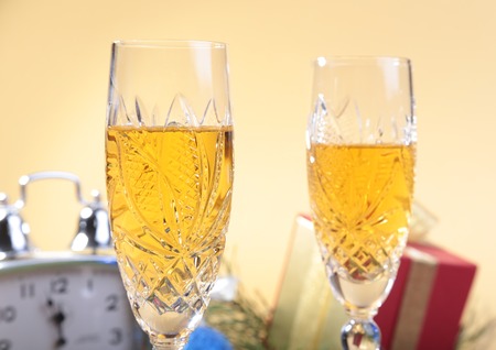 Celebration. the glasses of champagne and wineの写真素材