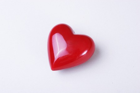 red heart isolated on white backgroundの写真素材