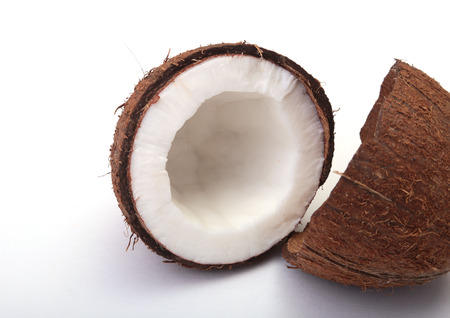 coconuts Half isolated on the white background .の写真素材