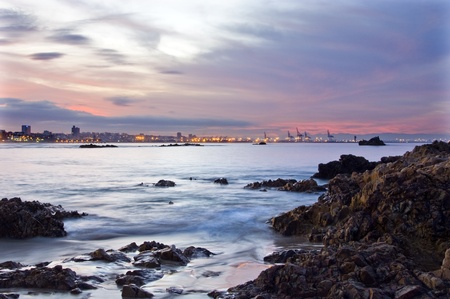 sunset over the seaの写真素材