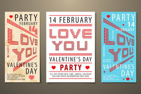 Set of Valentineのイラスト素材