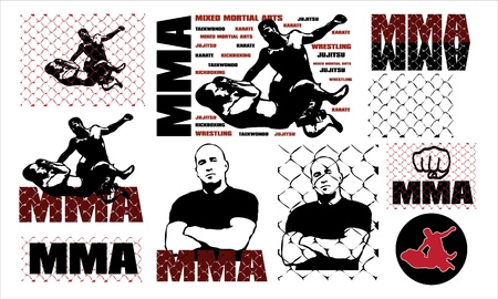 Zestaw mma t-shirtのイラスト素材