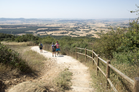 Camino de Santiago from Pamplona to Puente la Reinaの写真素材