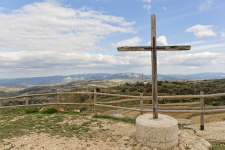The town of Culla in CastellÃ³n, Valenciaの写真素材