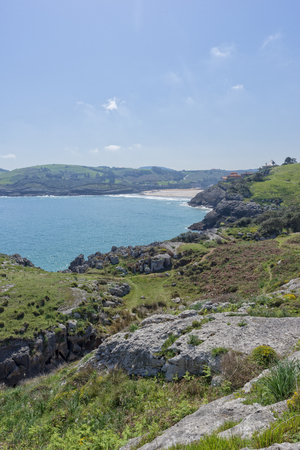 Strolling through the ojerada in Ajo, Cantabriaの写真素材