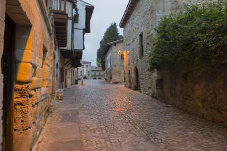 The town of Santillana de Mar in Cantabriaの写真素材
