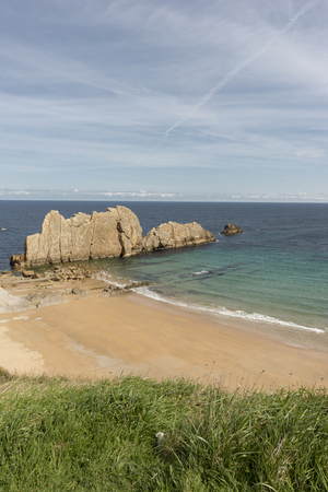 The beach of Arnia in Cantabria, Spainの写真素材
