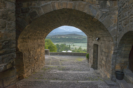 By the town of Ainsa in the province of Huescaの写真素材
