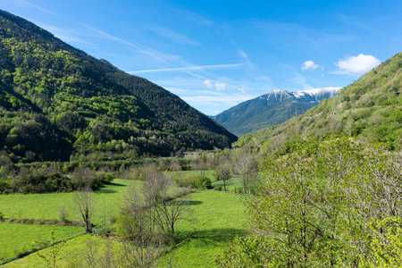 Landscape between broto and torla in the Pyrenees of Huesca