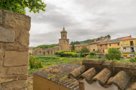 The village of Puente la reina in Navarraの写真素材