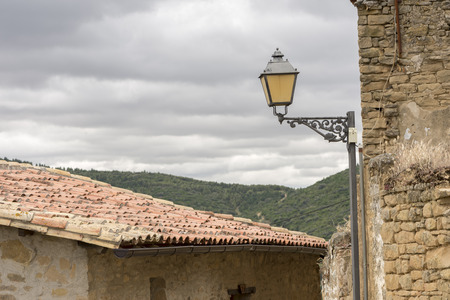 The town of Gallipienzo de Navarra in Spainの写真素材