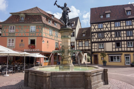 The beautiful village of Colmar in Franceの写真素材