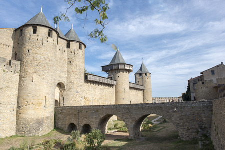 The pretty village of Carcassonne in Franceのeditorial素材
