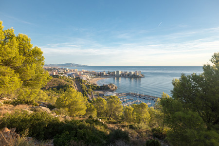 The coast of Oropesa del Mar on the Costa Azahar, Spainの写真素材
