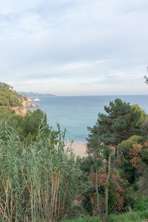 The coast in Blanes, Costa Brava, Girona, Spainの写真素材