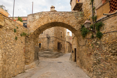 The town of Peratallada in the province of Girona, Cataloniaの写真素材
