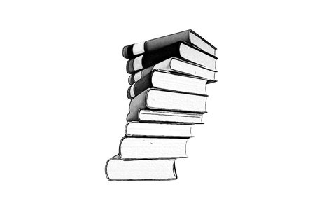 A lot of books stacked on top of each other for graphic resourcesの写真素材