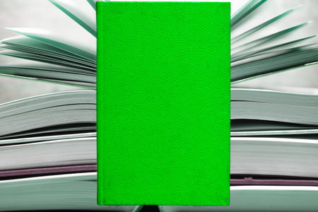 A closed book to write on a beautiful backgroundの写真素材